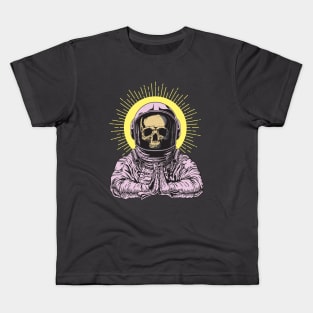 Astronaut skull praying to god Kids T-Shirt